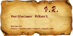 Vertheimer Róbert névjegykártya