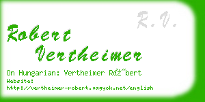 robert vertheimer business card